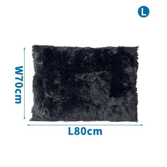 Cuscino in pile di peluche nero per cani - ZampAmico