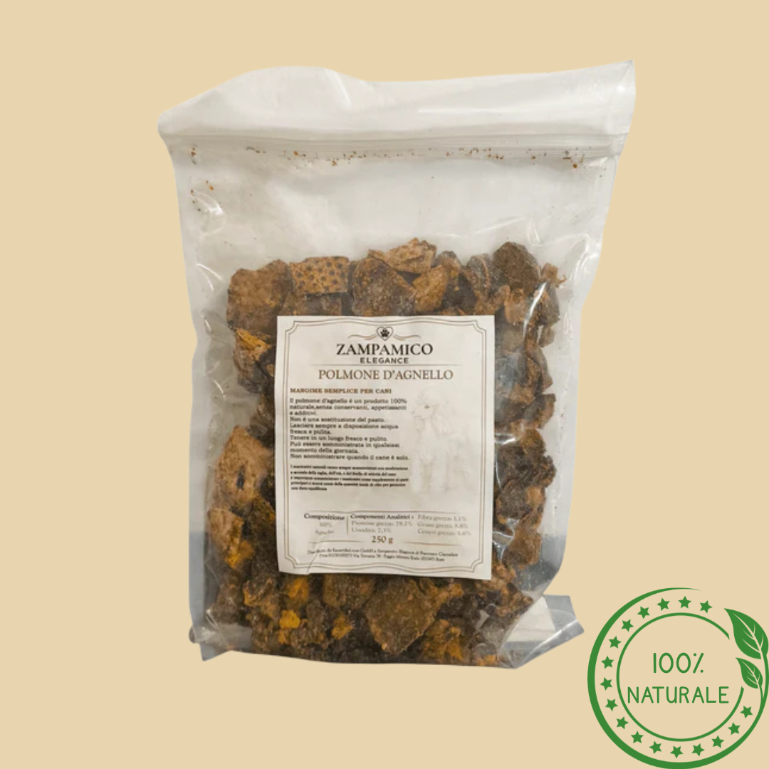 Polmone di Agnello Naturale per Cani – Snack Leggero e Proteico