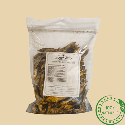 Spratti Essiccati per Cani 100% Naturali – Snack di Pesce Ricco di Omega 3
