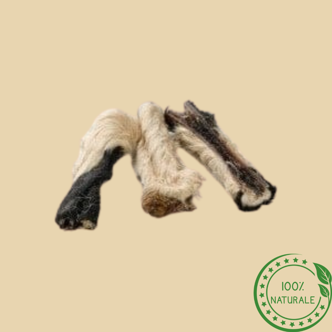 Strisce di Pelle Bovina Essiccata con Pelo – Snack Masticativo Naturale per Digestione e Igiene Dentale