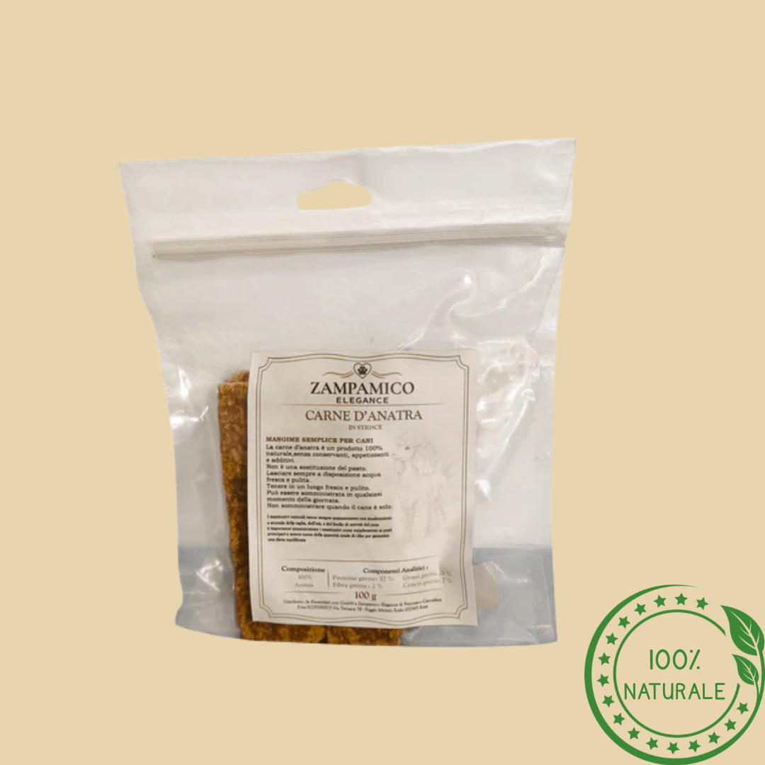 Striscioline di Anatra per Cani – Snack Naturale Gustoso e Spezzabile