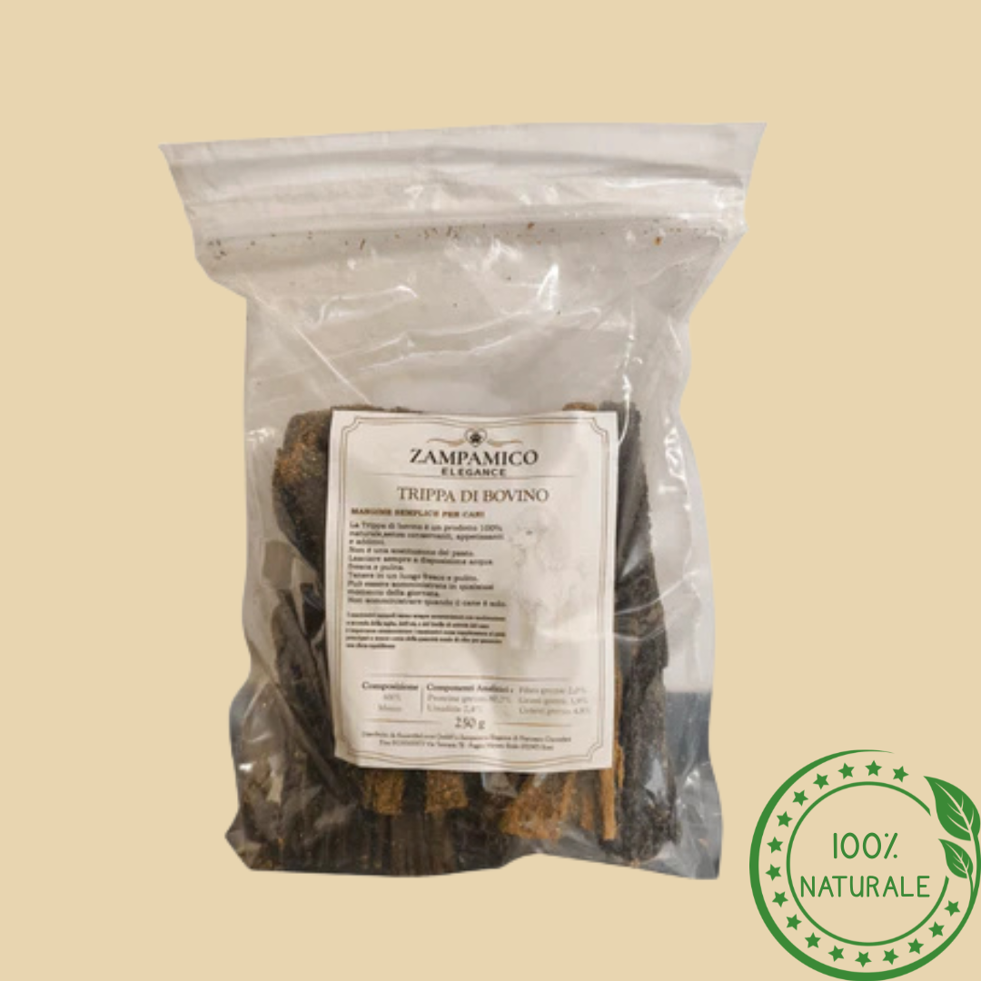 Trippa di Manzo Essiccata per Cani Naturale – Snack Masticativo Proteico e Digestivo