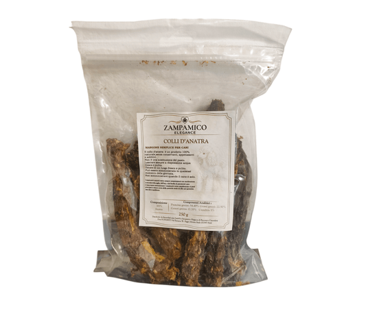 Colli d’Anatra Essiccati per Cani 100% Naturali – Snack Masticativo Lungo per cani - ZampAmico