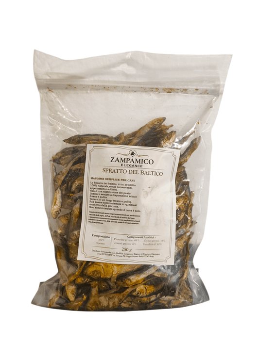 Spratti Essiccati per Cani 100% Naturali – Snack di Pesce Ricco di Omega 3 per cani - ZampAmico