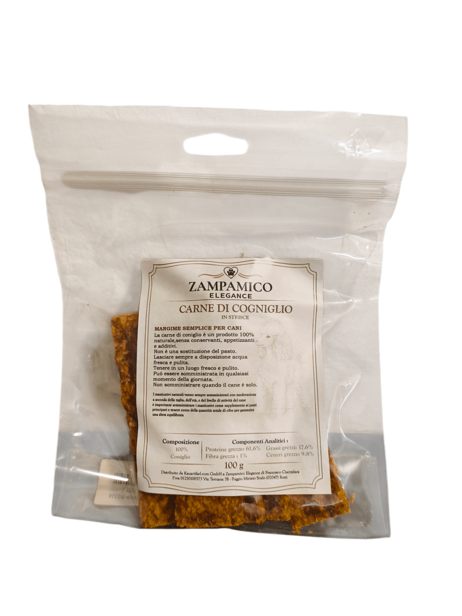 Striscioline di Coniglio per Cani – Snack Naturale Spezzabile e Leggero per cani - ZampAmico