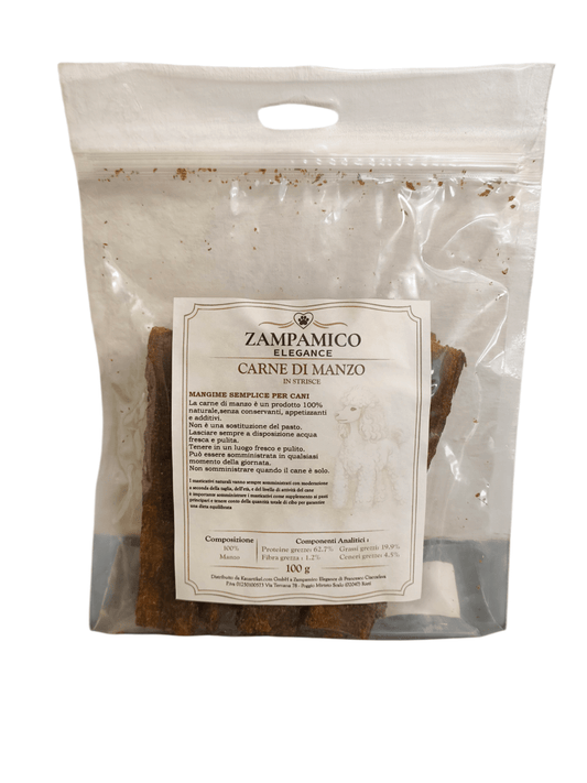Striscioline di Manzo per Cani – Snack Naturale Spezzabile e Proteico per cani - ZampAmico