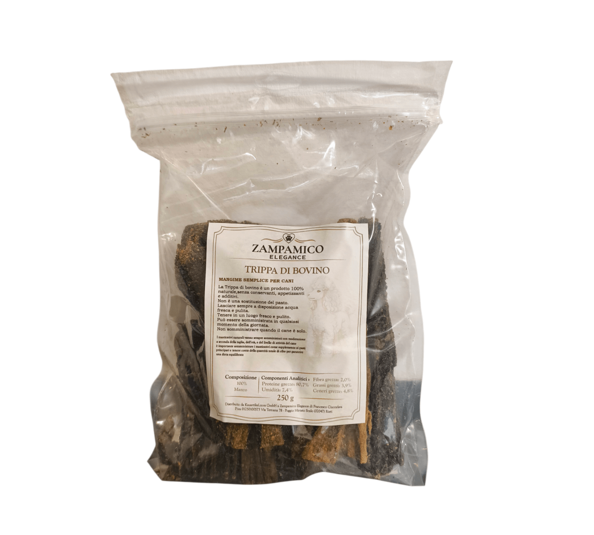 Trippa di Manzo Essiccata per Cani Naturale – Snack Masticativo Proteico e Digestivo per cani - ZampAmico